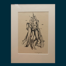Load image into Gallery viewer, ORIGINAL 1940s SURREALIST German Lithograph by Mac (Max) Zimmermann (1912 - 1995). "Zwei Figuren". Pencil Signed
