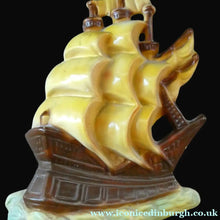 Load image into Gallery viewer, Art Deco Pottery Wall Plaque 1930s. Galleon or Sailing Ship Design
