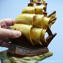 Load image into Gallery viewer, Art Deco Pottery Wall Plaque 1930s. Galleon or Sailing Ship Design
