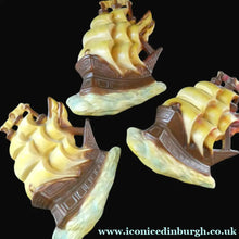 Load image into Gallery viewer, Art Deco Pottery Wall Plaque 1930s. Galleon or Sailing Ship Design
