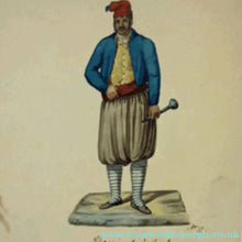 Load image into Gallery viewer, MALTESE ART. Early 19th Century Watercolour Costume Studies by Vincenzo Feneck. A Gentleman from Corfu
