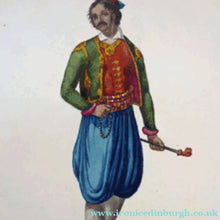 Load image into Gallery viewer, MALTESE ART. Early 19th Century Watercolour Costume Studies by Vincenzo Feneck. Algerian Gentleman with Long Pipe
