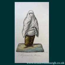 Load image into Gallery viewer, MALTESE ART. Early 19th Century Watercolour Costume Studies by Vincenzo Feneck. Algerian Lady with White Veil
