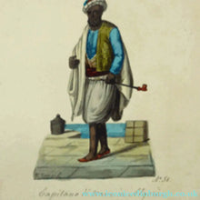 Load image into Gallery viewer, MALTESE ART. Early 19th Century Watercolour Costume Studies by Vincenzo Feneck. Algerian Ship’s Captain - International
