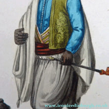 Load image into Gallery viewer, MALTESE ART. Early 19th Century Watercolour Costume Studies by Vincenzo Feneck. Algerian Ship's Captain
