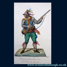 Load image into Gallery viewer, MALTESE ART. Early 19th Century Watercolour Costume Studies by Vincenzo Feneck. Neapolitan Bandit Brandishing a Musket
