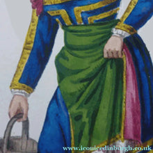 Load image into Gallery viewer, MALTESE ART. Early 19th Century Watercolour Costume Studies by Vincenzo Feneck. Neapolitan Lady Carrying a Pail of
