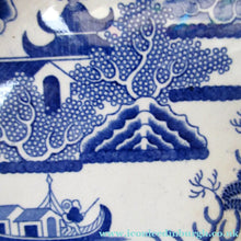 Load image into Gallery viewer, 1880s Victorian Huge Ironstone Staffordshire Pottery Willow Pattern Serving Platter
