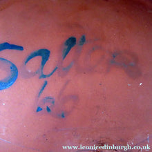 Load image into Gallery viewer, 1960s Art Pottery Bowl Prince on Horseback. Signed Salter Saltar 1966

