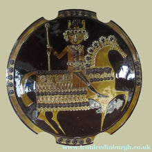 Load image into Gallery viewer, 1960s Art Pottery Bowl Prince on Horseback. Signed Salter Saltar 1966
