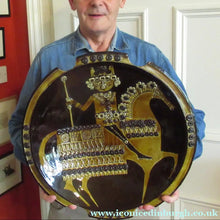 Load image into Gallery viewer, 1960s Art Pottery Bowl Prince on Horseback. Signed Salter Saltar 1966
