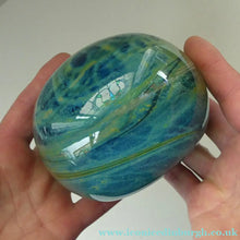 Load image into Gallery viewer, MASSIVE 1970s Mdina Glass Paperweight. XL Vintage Sea and Sand MAGNUM SIZE Weight

