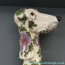 Load image into Gallery viewer, MASSIVE Mid-Century Italian Pottery Hound Dog Decorated with Hand-Painted Flowers. Height 18 inches
