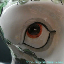 Load image into Gallery viewer, MASSIVE Mid-Century Italian Pottery Hound Dog Decorated with Hand-Painted Flowers. Height 18 inches
