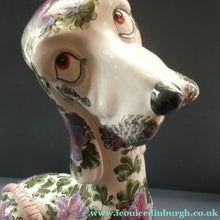 Load image into Gallery viewer, MASSIVE Mid-Century Italian Pottery Hound Dog Decorated with Hand-Painted Flowers. Height 18 inches

