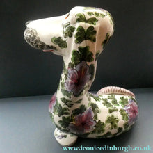 Load image into Gallery viewer, MASSIVE Mid-Century Italian Pottery Hound Dog Decorated with Hand-Painted Flowers. Height 18 inches
