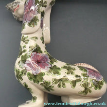 Load image into Gallery viewer, MASSIVE Mid-Century Italian Pottery Hound Dog Decorated with Hand-Painted Flowers. Height 18 inches
