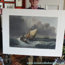Load image into Gallery viewer, Antique 1830s Hand Coloured Engraving Burnet after Turner The Bridgewater Seapiece
