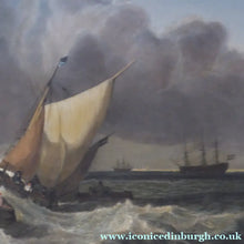 Load image into Gallery viewer, Antique 1830s Hand Coloured Engraving Burnet after Turner The Bridgewater Seapiece
