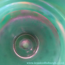 Load image into Gallery viewer, MASSIVE: Stunning 1980s SIGNED John Ditchfield Aqua Green Squat Vase / Bowl with Millefiori Canes. 7 3/4 inches
