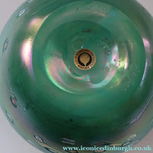 Load image into Gallery viewer, MASSIVE: Stunning 1980s SIGNED John Ditchfield Aqua Green Squat Vase / Bowl with Millefiori Canes. 7 3/4 inches
