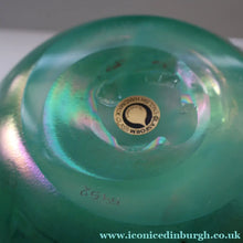 Load image into Gallery viewer, MASSIVE: Stunning 1980s SIGNED John Ditchfield Aqua Green Squat Vase / Bowl with Millefiori Canes. 7 3/4 inches
