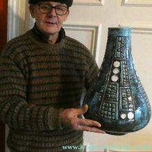 Load image into Gallery viewer, Vintage 1960s West German BRUSTALIST Bottle Vase. Uberlacker Ceramics / U-keramik
