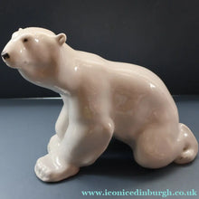 Load image into Gallery viewer, MASSIVE: Vintage Russian / LOMONOSOV Imperial Porcelain Factory White POLAR Bear. Height 10 1/2 inches
