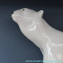 Load image into Gallery viewer, Vintage Russian / LOMONOSOV Imperial Porcelain Factory White POLAR Bear. Height 10 1/2 inches 
