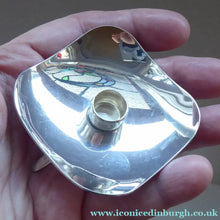 Load image into Gallery viewer, MATCHING PAIR of Danish Square Shaped Small Silver Plate Taper Berg Candle Holders
