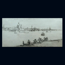 Load image into Gallery viewer, SCOTTISH ART: "La Giudecca" from the First Venice Set (1925)  by James McBey (1883 - 1959). Signed in Ink
