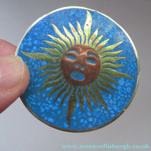 Load image into Gallery viewer, Fabulous Large SUN FACE BROOCH Vintage Mexican Silver
