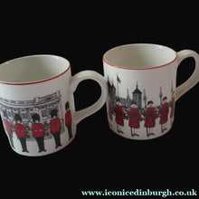 Load image into Gallery viewer, 1980s MIDWINTER POTTERY. Rare LONDON SCENES Mugs. Beefeaters at the Tower of London
