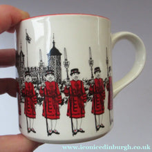 Load image into Gallery viewer, 1980s MIDWINTER POTTERY. Rare LONDON SCENES Mugs. Beefeaters at the Tower of London
