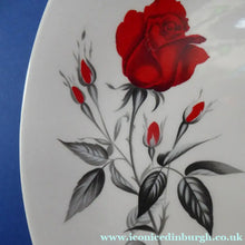 Load image into Gallery viewer, MIDWINTER. Set of FIVE Pretty 1960s Side Plates; 7 1/2 inches. Red Rose Motif. CARMEN Pattern
