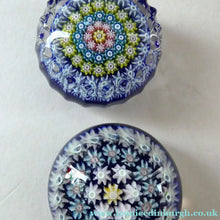 Load image into Gallery viewer, Cute MINIATURE PAIR of Scottish Glass Paperweights. One is a Perthshire and the Other is Strathearn
