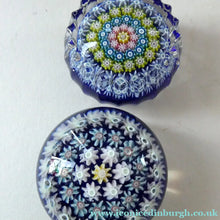 Load image into Gallery viewer, Cute MINIATURE PAIR of Scottish Glass Paperweights. One is a Perthshire and the Other is Strathearn
