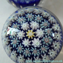 Load image into Gallery viewer, Cute MINIATURE PAIR of Scottish Glass Paperweights. One is a Perthshire and the Other is Strathearn
