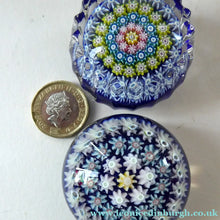 Load image into Gallery viewer, Cute MINIATURE PAIR of Scottish Glass Paperweights. One is a Perthshire and the Other is Strathearn
