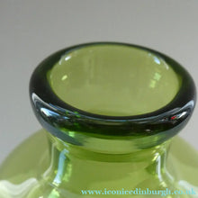 Load image into Gallery viewer, 950s Danish SIGNED Green Glass Vase (17796). Designed by Christer Holmgrem. 8 3/4 inches in height

