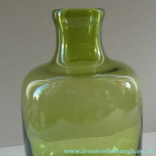 Load image into Gallery viewer, 950s Danish SIGNED Green Glass Vase (17796). Designed by Christer Holmgrem. 8 3/4 inches in height
