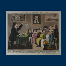 Load image into Gallery viewer, Extremely Rare GEORGIAN Print Entitled "A Missionary Society Meeting". Published 1826
