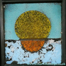 Load image into Gallery viewer, Monica Backtrom Frozen Landscape Plaque for Kosta Boda. Setting Sun (in wooden frame)
