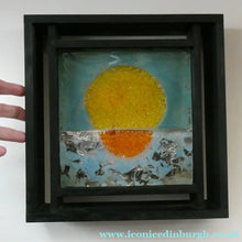 Load image into Gallery viewer, Monica Backtrom Frozen Landscape Plaque for Kosta Boda. Setting Sun (in wooden frame)
