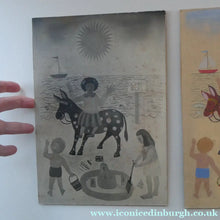 Load image into Gallery viewer, NAIVE SCHOOL. Vintage 1950s Seaside Illustration for a Child's Book. Watercolour - with Assocated Published Image
