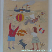 Load image into Gallery viewer, NAIVE SCHOOL. Vintage 1950s Seaside Illustration for a Child's Book. Watercolour - with Assocated Published Image
