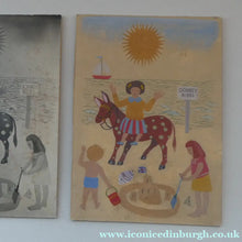 Load image into Gallery viewer, NAIVE SCHOOL. Vintage 1950s Seaside Illustration for a Child's Book. Watercolour - with Assocated Published Image
