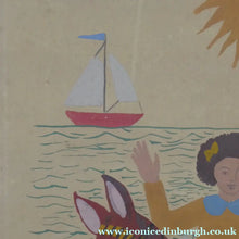 Load image into Gallery viewer, NAIVE SCHOOL. Vintage 1950s Seaside Illustration for a Child's Book. Watercolour - with Assocated Published Image
