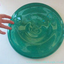 Load image into Gallery viewer, 1950s Norwegian Glass Large Hadeland Greenland Series Shallow Bowl 13 1/4 inches
