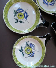 Load image into Gallery viewer, NORWEGIAN Flamingo Open Serving Dish / Skillet with Abstract Fish Design. Bamboo Pattern (Bambus) Designed by Inger Waage
